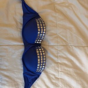 Purple Studded Bandeau Swim Top